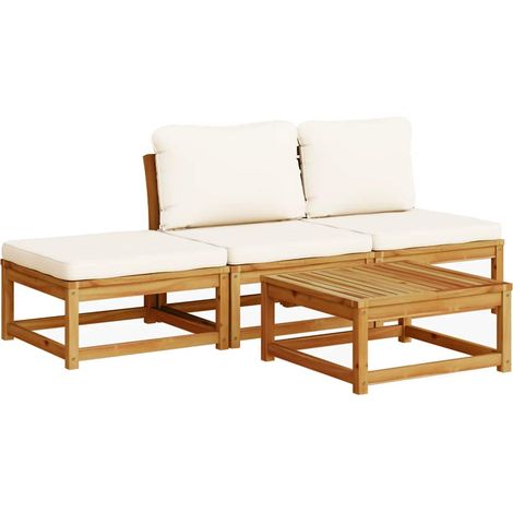 Maison Exclusive - Set Salotto da Giardino 4pz con Cuscini Legno Massello Acacia (1/5)