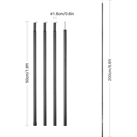 Poteaux d'auvent de tente extérieure, 2 pièces/ensemble, tiges de Support, cadres d'auvent, accessoires (1/5)