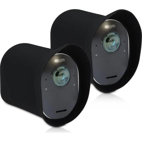 Étui kwmobile 2x compatible avec Arlo Ultra / Arlo Pro 3 / Pro 4 - Coque de protection en silicone pour caméra de sécurité - Noir (1/5)
