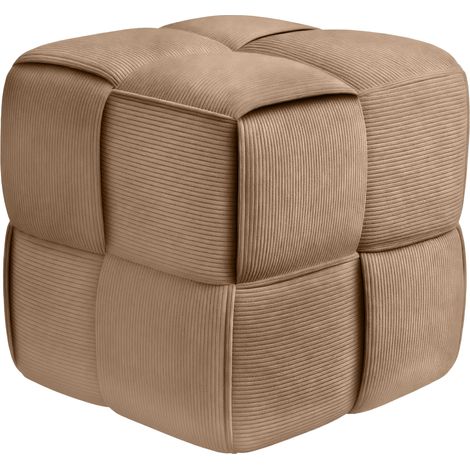 Pouf in Velluto a Coste Forinta Tortora
