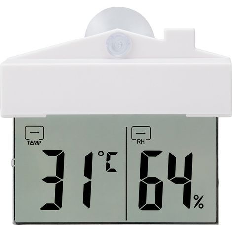 Thermomètre de fenêtre numérique Vision, avec grand écran pour lire la température extérieure, Noir (1/5)