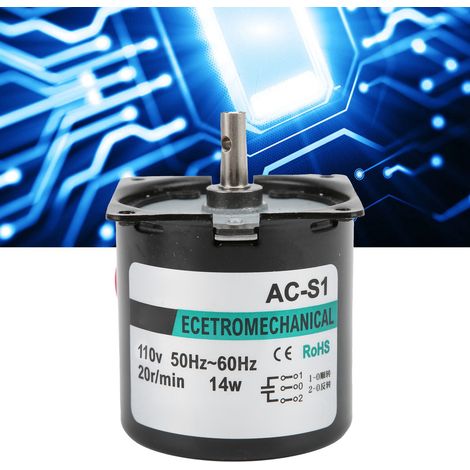 XD60KTYZ+ AC-Synchronmotor mit Halterung, 14 W, Permanentmagnet, niedrige Drehzahl, bidirektional, hohes Drehmoment, Mittelwelle, 20 U/min, 110 V AC (1/5)
