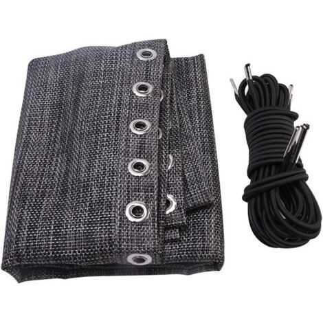 Tessuto di ricambio per sedia, tessuto per sedia a sdraio antigravità (nero e grigio) con corda, accessori per sedia, sedia a sdraio elastica da giardino (1/4)