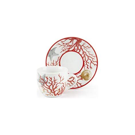 Excelsa Coral set tazze caffè con piatto porcellana (1/3)