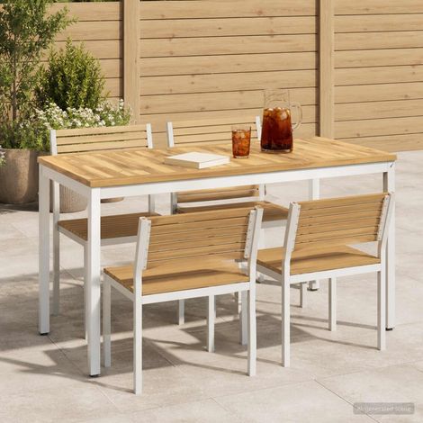 vidaXL Tavolo da cena da giardino Bianco 108,5 x 55 x 75 cm