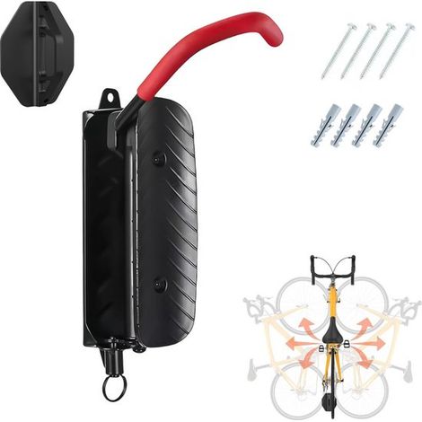 Sistema girevole per appendere la bicicletta, gancio per bicicletta, staffa per appendere la bicicletta, deposito per biciclette, supporto a parete per biciclette, cavalletto per bicicletta, biciclett (1/5)