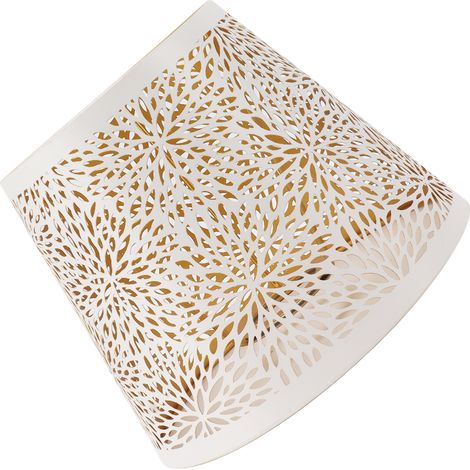 Abat-jour E27 E26 blanc sculpté à motif floral en fer, design moderne, installation facile, idéal pour le salon. (1/5)