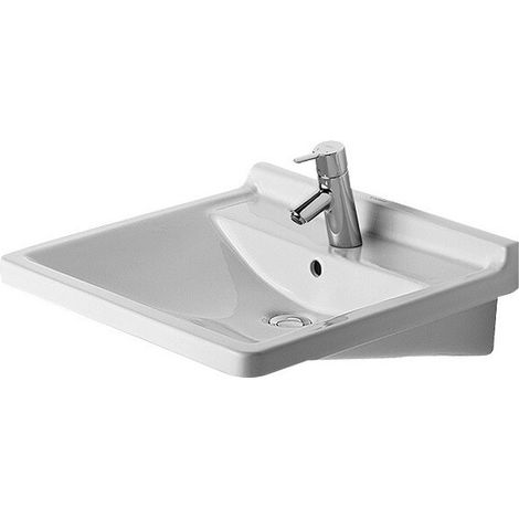 Lavabo Duravit STARCK 3 VITALavec trop plein plage de robinettrie 600x545mm 1 trou de robinetterie blanc
