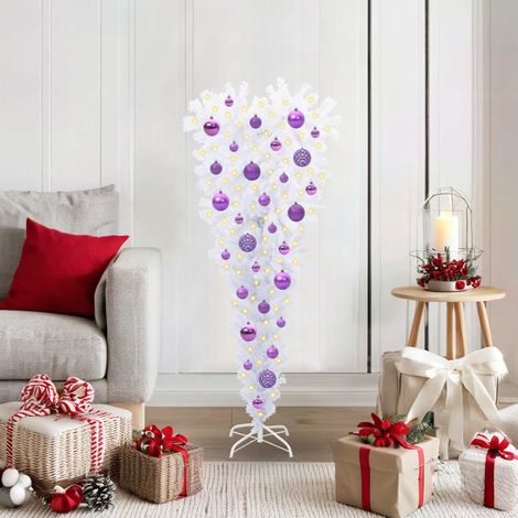 vidaXL Albero di Natale artificiale Bianco 120 cm PVC e Acciaio (1/5)