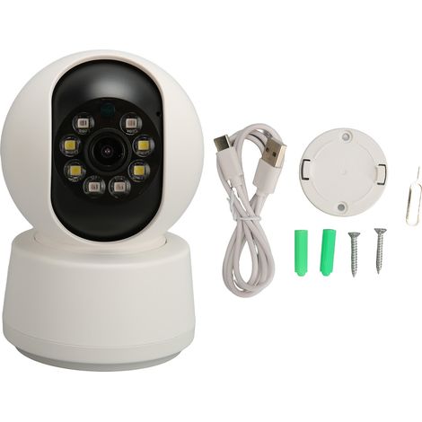 Caméra de surveillance WiFi 2MP, vue panoramique à 360°, surveillance domestique à distance par téléphone portable. (1/5)