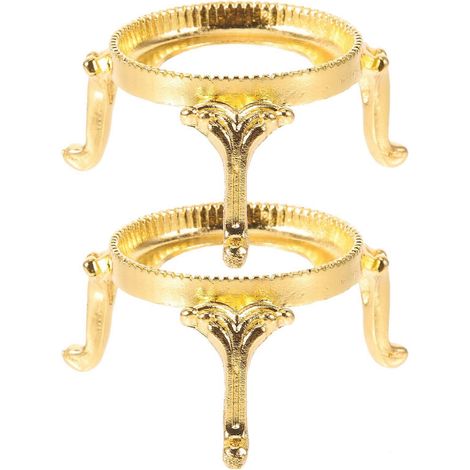 Lot de 2 supports pour boules de cristal, supports de table en métal pour sphères de cristal.-5x3cm-Golden (1/4)