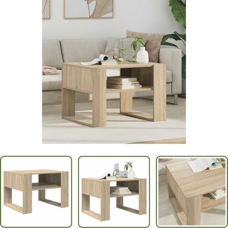 Wohnzimmer Couchtisch - Couchtisch Sonoma-Eiche 66 x 53 x 45 cm Holzwerkstoff (1/5)