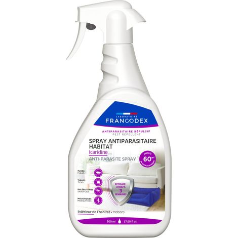 Spray Antiparasitaire Habitat Icaridine 500 ml ENVIRONNEMENT - Francodex (1/3)
