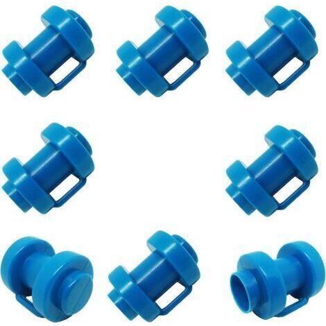 Set of 8 Trampoline Post Ends for Trampoline Net Stakes Ø 25 MM, Particularly Robust, Weather Resistant End Caps, Safety Net Replacement Part (Blue) (1/4)