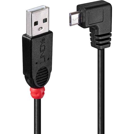 Cable USB 2.0 A a Micro USB B LINDY 31975 50 cm Negro (1/2)