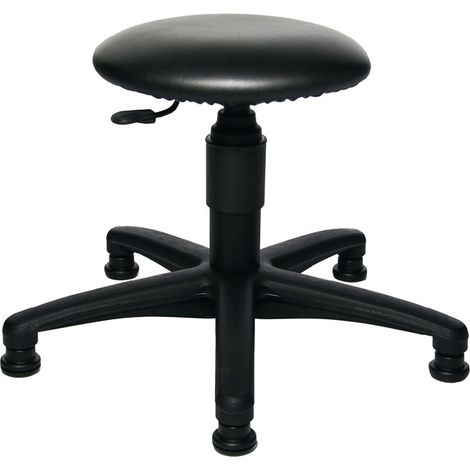 Drehhocker m.Bodengleitern Kunstlederpolster schwarz Sitz-H.390-520mm (1/4)