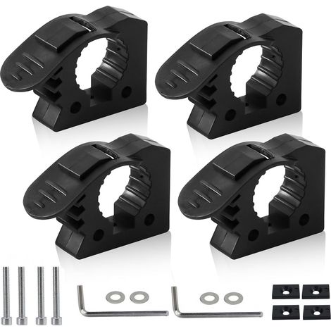 Excavator Brackets 30-40 mm Standard Mounting Kit Rubber Clamp for Off-Road Industrial Roof Bars 4 Pieces Black (1/5)
