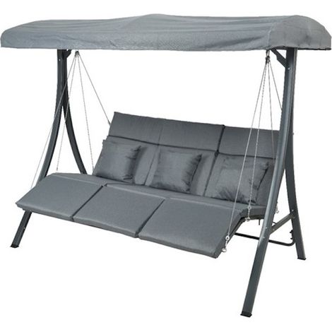 Garten Schaukelbank aus Eisen - Gepolsterter Sitz - 200x115x168 cm (1/2)