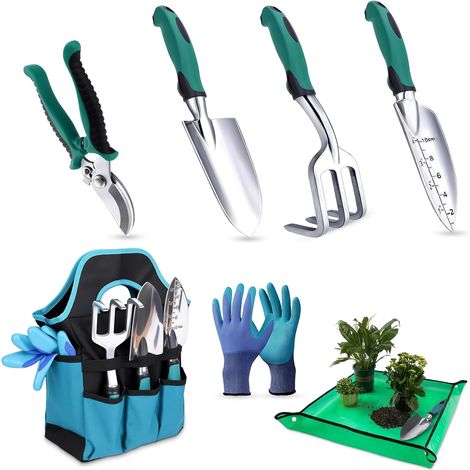 Gardening Tool Kit, 7 Piece Gardening Tools with Storage Bag, Gardening Tool Set, Heavy Duty, Rustproof, Ideal Gardening Gifts for Women, Men (1/5)