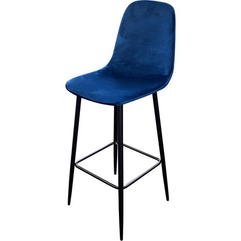 Chaise de bar en velours avec pieds en métal INOUI (1/3)