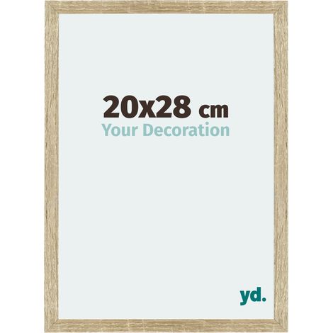 Your Decoration - 20x28 cm - Cadres Photo en MDF Avec Verre acrylique - Anti-Reflet - Excellente Qualité - Chêne Sonoma - Cadre Decoration Murale - Mura.