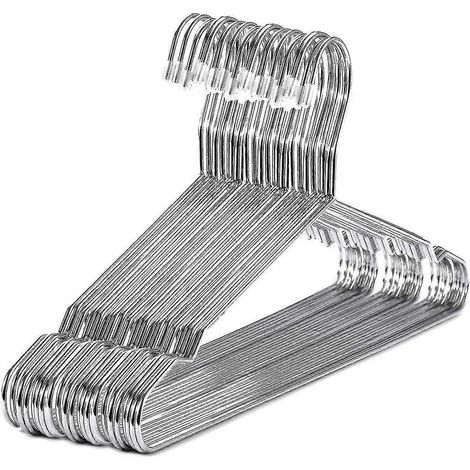 Cintres en acier inoxydable 40 cm, lot de 20, cintres standard à encoches pour vêtements, gain de place (1/5)