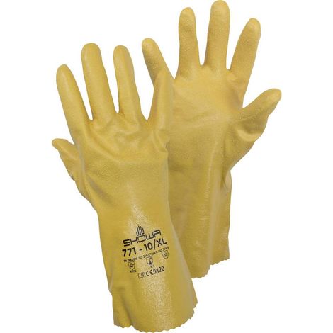 Showa 4707 771 Gr. L Maglia di cotone, Poliestere, Nitrile Guanto di protezione per prodotti chimici Taglia (Guanti): 9 (1/2)