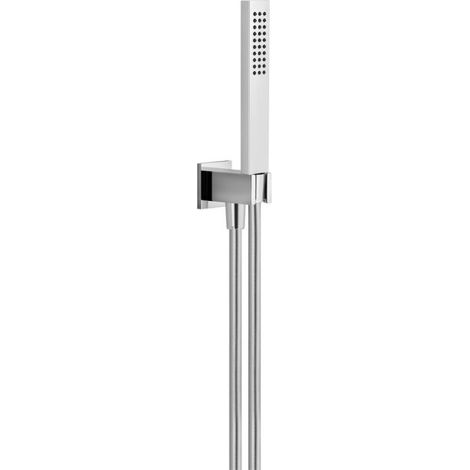 Kit douchette carrée avec support et prise d'eau chromé - THEWA KI057CR