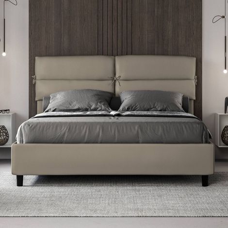 Letto matrimoniale contenitore NANDY tortora con rete a doghe (1/3)