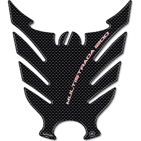 PARASERBATOIO ADESIVI 3D RESINA CARBONIO MOTO DUCATI MULTISTRADA 1200 2010-2014 (1/2)