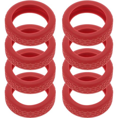 8-teiliges Set Kofferrollenschutzhüllen, rote Silikon-Kofferrollenschutzhüllen, rutschfest und geräuschdämpfend, für Reisen (1/5)