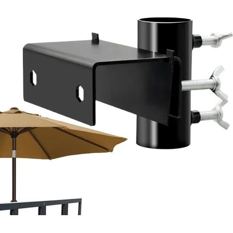 Support de parasol Support de parasol de balcon Pince de fixation -Réglable Antidérapant Universel Pour balustrade de (1/5)