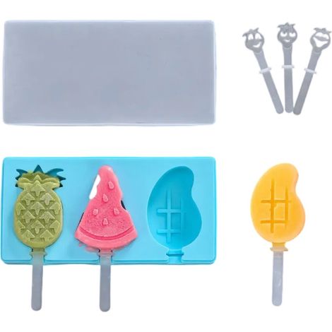 3 Moules à glace, Silicone souple, Démoulage facile, Réutilisable, Sans BPA, Pour enfants et adultes (1/5)