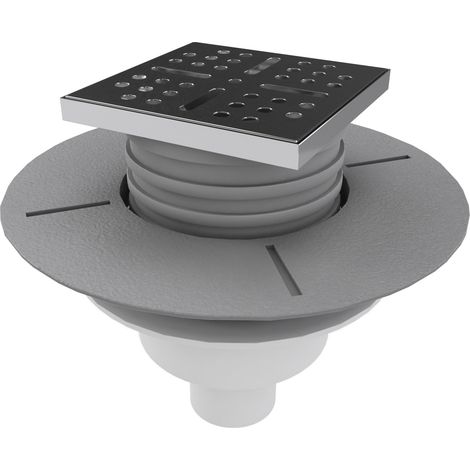 Stano. – Bonde de douche verticale pour receveurs à carreler – Grille en acier inoxydable – Siphon grand débit 30 L/min – Sortie Ø50mm – Hauteur 150,5 mm