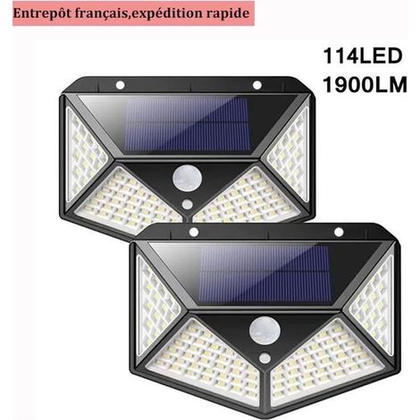 Lampe Solaire Extérieur - WEEYIN - 100 LED - Détecteur de Mouvement - IP65 Etanche (1/4)
