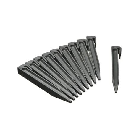 Erddübel Kunststoff Grau für Rasenkante 15 cm - Set 10 Stück