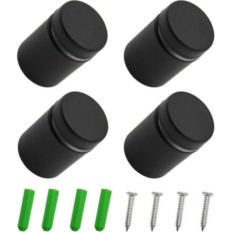 4 Pieces Stainless Steel Advertising Screws Glass Standoff Fixings Bolts Advertising Screws, Screw Glass Standoff Support for Glass Mounting and Fixing (Black 19 x 25 mm) (1/5)