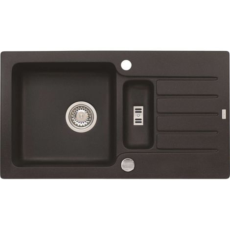 Alveus Niagara - Lavello in granito 78x44 cm, con comando dello scarico, carbon 1089487