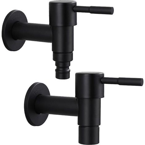 Acier inoxydable noir extérieur jardin mural salle de bain Machine à laver robinet robinet baignoire toilette vadrouille piscine robinet (laver vadrouille) (1/3)