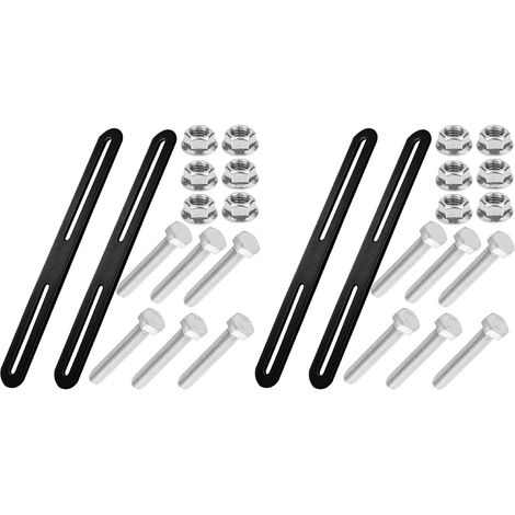 Kit de Montage 2 pièces pour boîte aux Lettres de clôture, Montage sur clôture, 280 x 24 mm, Fixation de boîte aux Lettres pour sécuriser Les boîtes aux Lettres aux portails (Noir, 280 mm) (1/5)