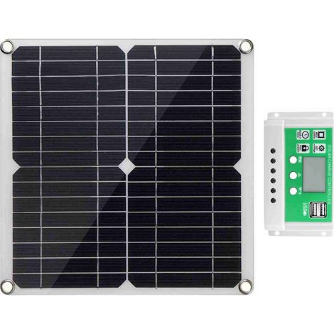 Ortviai Kit solaire 20 W 12 V monocristallin avec régulateur PWM 100 A, rendement 22 %, étanche IP64 pour camping-car, bateau, hors réseau