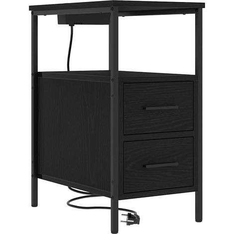 Maison Exclusive - Nachttisch Schwarz Eichen-Optik 30 x 48 x 61 c
