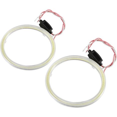 Keenso Paire de phares LED COB 12 V pour moto et voiture 80 mm Blanc. (1/3)