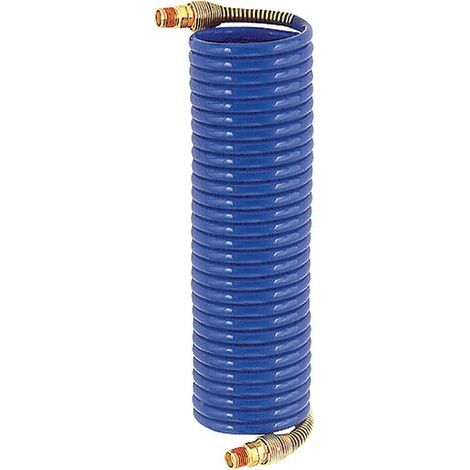 Tuyau flexible spiralé en nylon avec raccord vissable, Dimensions : 11,8 x 9,5 mm, Raccord R 3/8 pouces, Ø de spirale extérieure 140 mm, Long. : 5,0 m (1/2)