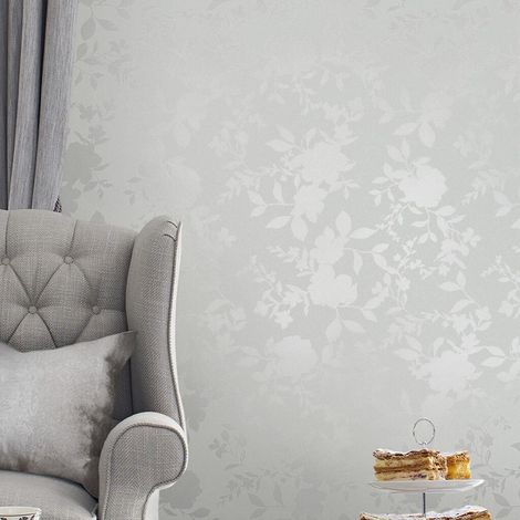Papier peint intissé Laura Ashley Westbourne Silver 1005 x 52cm Argent (1/5)
