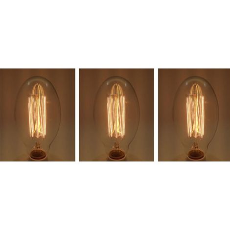Set di 3 vintage lampadina Edison E27 BT75 (1/5)