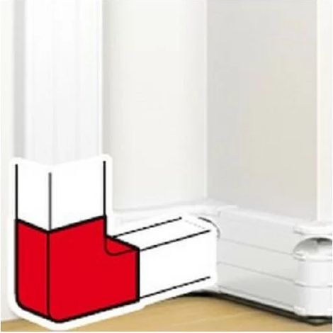 Legrand 075646 - Ángulo plano 90° - para canal de clipado directo Prog Mosaic 50x180mm