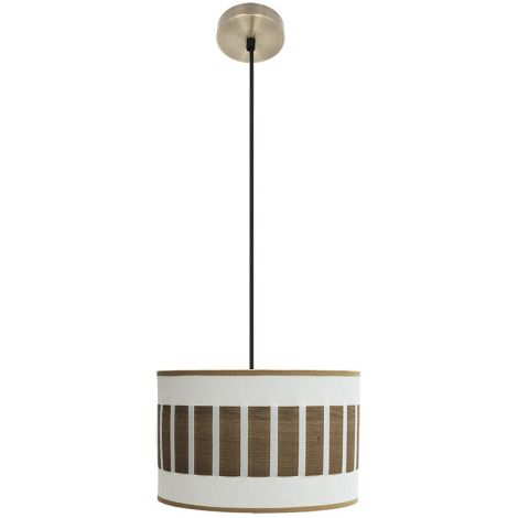 Colgante Ivanna 1xe27 Cuero/blanco-madera Oscura  Regx30x30 Cm (1/2)