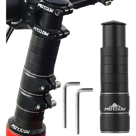 Lenkererhöhung Fahrrad, Fahrrad Vorbau Höhenadapter Lenkererhöhung, Mountainbike Lenker mit 2 Sechskantschlüsseln für 28,6 mm Gabel, Schwarz (1/5)