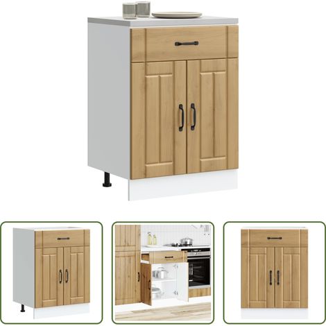 vidaXL Holzwerkstoff -  Küchen-Unterschrank Lucca Artisan-Eiche Holzwerkstoff